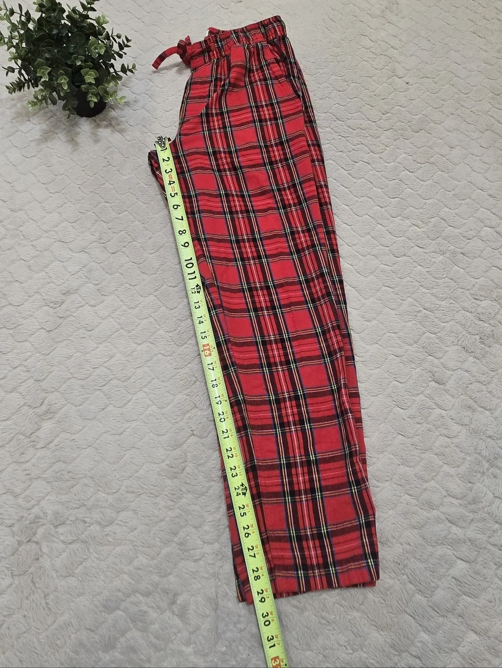 J. Crew Red Plaid Cotton Flannel Pajama Pants, Mens Size Small